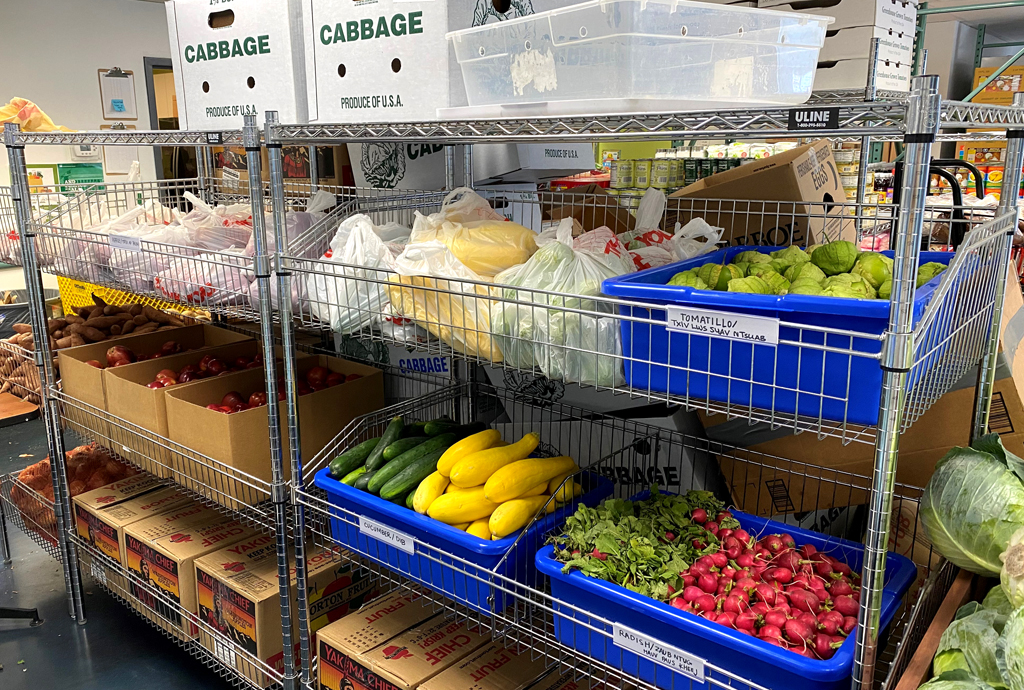 Vegetables at a food shelf in Hennepin County 