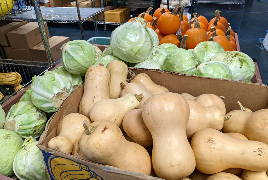 Vegetables at a food shelf in Hennepin County