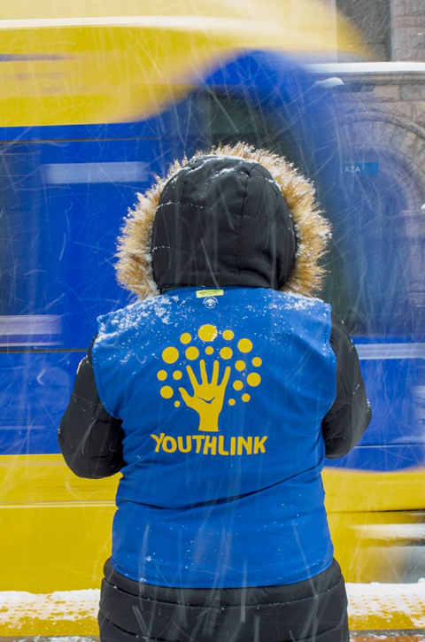 Person in YouthLink jacket