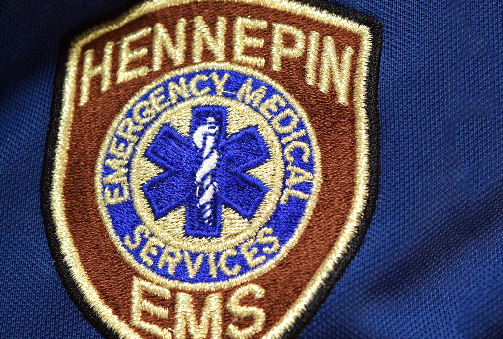 Community paramedic badge on uniform