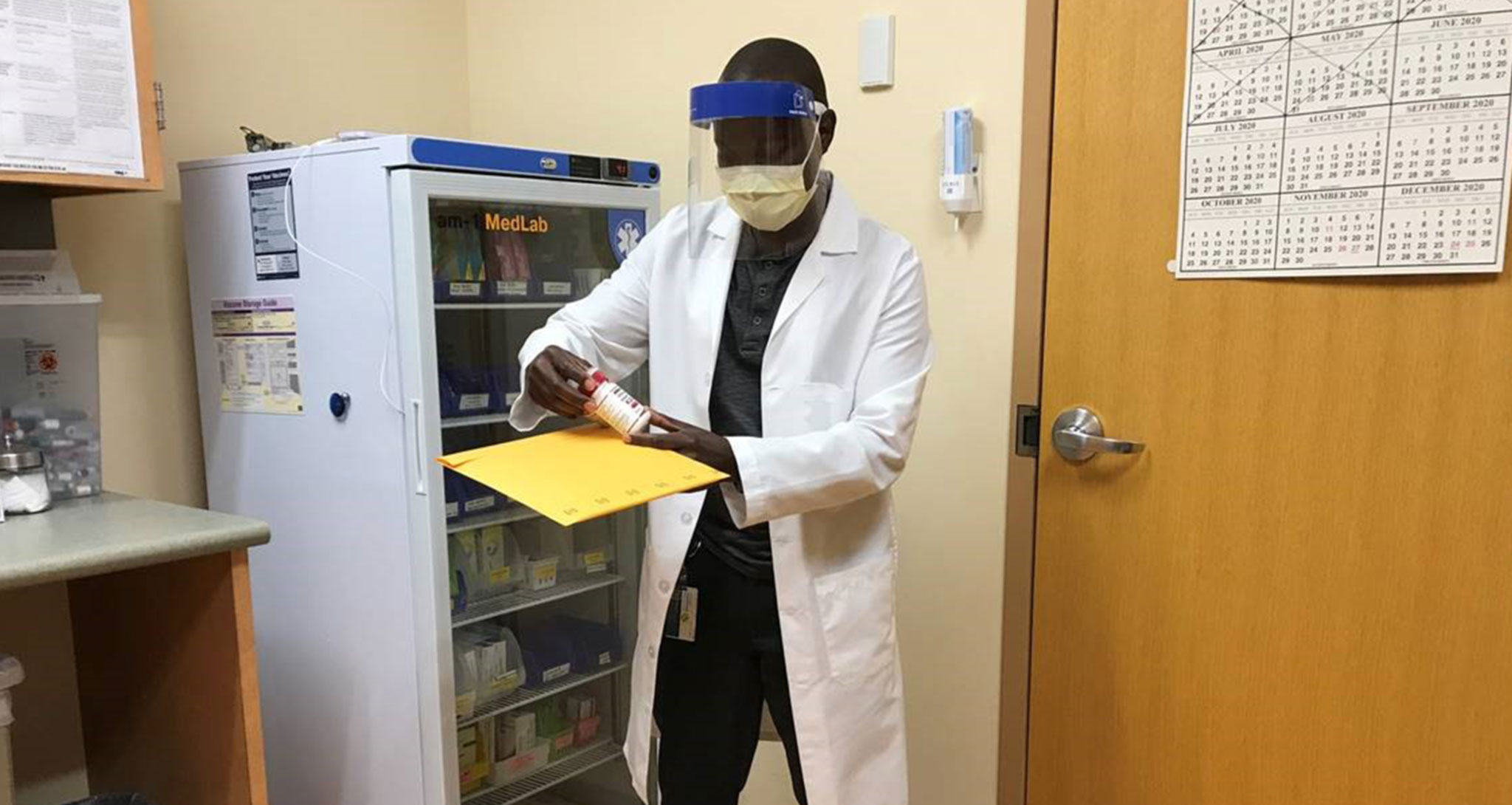 Clinical nursing supervisor prepares medications for mailing