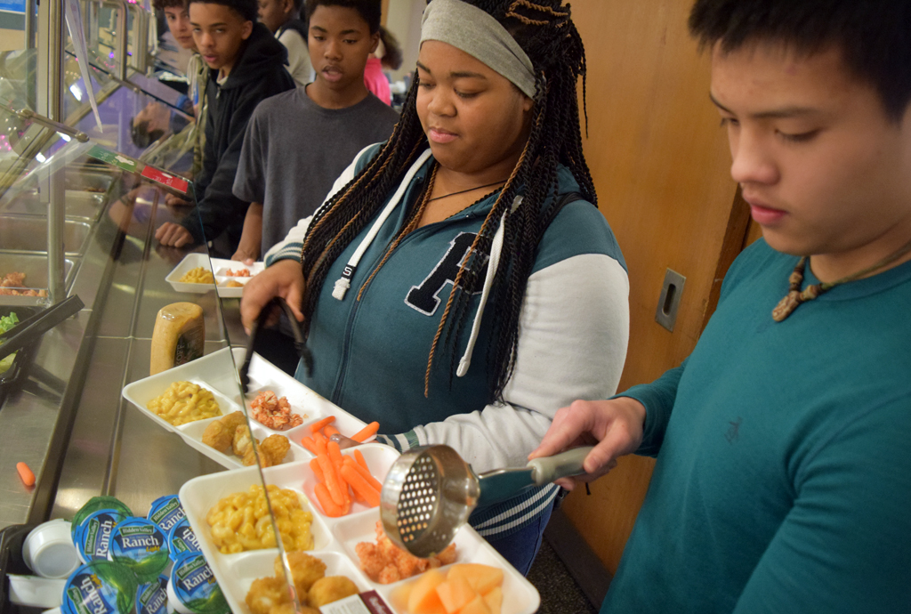 Students are served healthy recipes